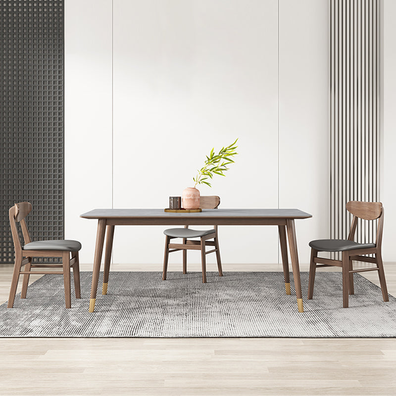 Mid-Century Kitchen Grey Dining Table Rectangle Sintered Stone Dining Table with 4 Legs Clearhalo ' dining_table' 'Dining Tables & Seating' 'Dining Tables' 'furn' 'furn_dining_table' 'Furniture' 'furniture_dining_table' 'Kitchen & Dining Furniture' 'kitchen&dining_furn' 'kitchen' 'kitchen_dining_table' 4092000