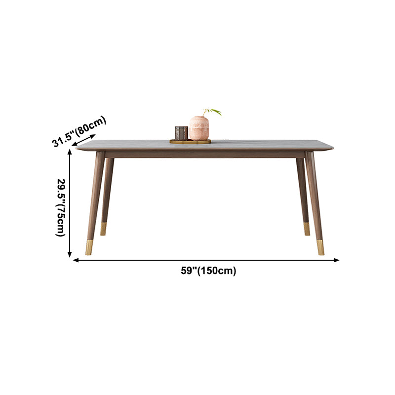 Mid-Century Kitchen Grey Dining Table Rectangle Sintered Stone Dining Table with 4 Legs Clearhalo ' dining_table' 'Dining Tables & Seating' 'Dining Tables' 'furn' 'furn_dining_table' 'Furniture' 'furniture_dining_table' 'Kitchen & Dining Furniture' 'kitchen&dining_furn' 'kitchen' 'kitchen_dining_table' 4092008