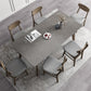 Rectangle Sintered Stone Grey Tone Dining Table Vintage 4 Legs Table for Dining Room Clearhalo ' dining_table' 'Dining Tables & Seating' 'Dining Tables' 'furn' 'furn_dining_table' 'Furniture' 'furniture_dining_table' 'Kitchen & Dining Furniture' 'kitchen&dining_furn' 'kitchen' 'kitchen_dining_table' 4092010