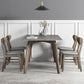 Rectangle Sintered Stone Grey Tone Dining Table Vintage 4 Legs Table for Dining Room Clearhalo ' dining_table' 'Dining Tables & Seating' 'Dining Tables' 'furn' 'furn_dining_table' 'Furniture' 'furniture_dining_table' 'Kitchen & Dining Furniture' 'kitchen&dining_furn' 'kitchen' 'kitchen_dining_table' 4092011