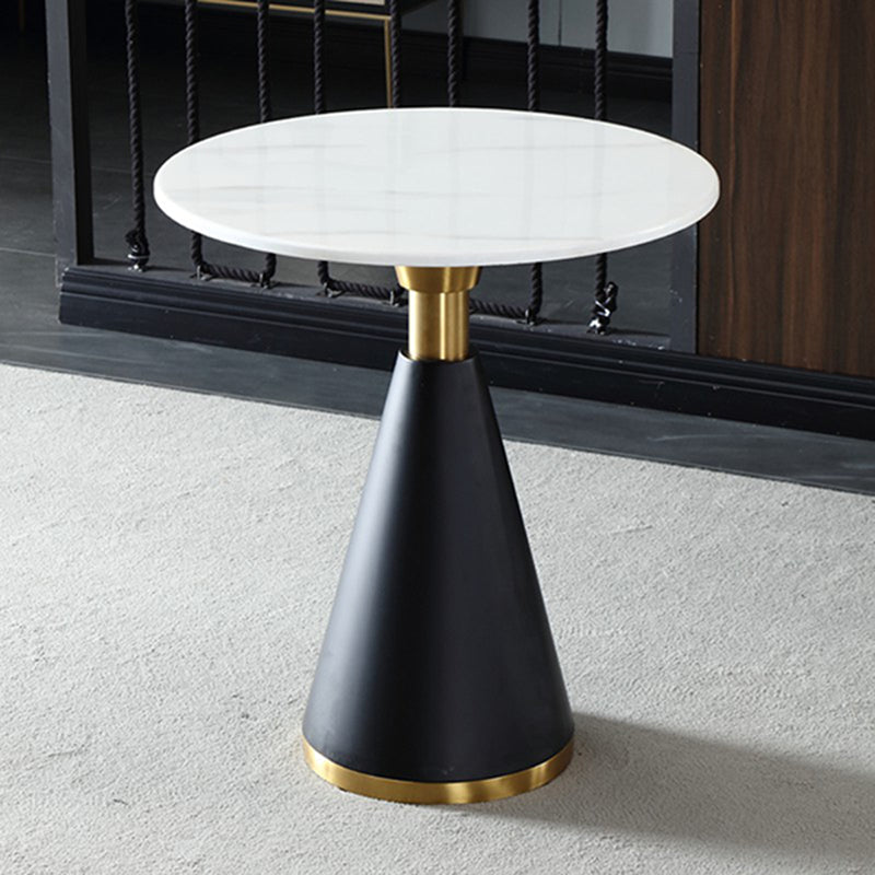 Metal Traditional Luxury Round Table Marble Top Indoor Table with Pedestal Black White Without Chairs Clearhalo ' dining_table' 'Dining Tables & Seating' 'Dining Tables' 'furn' 'furn_dining_table' 'Furniture' 'furniture_dining_table' 'Kitchen & Dining Furniture' 'kitchen&dining_furn' 'kitchen' 'kitchen_dining_table' 4092049