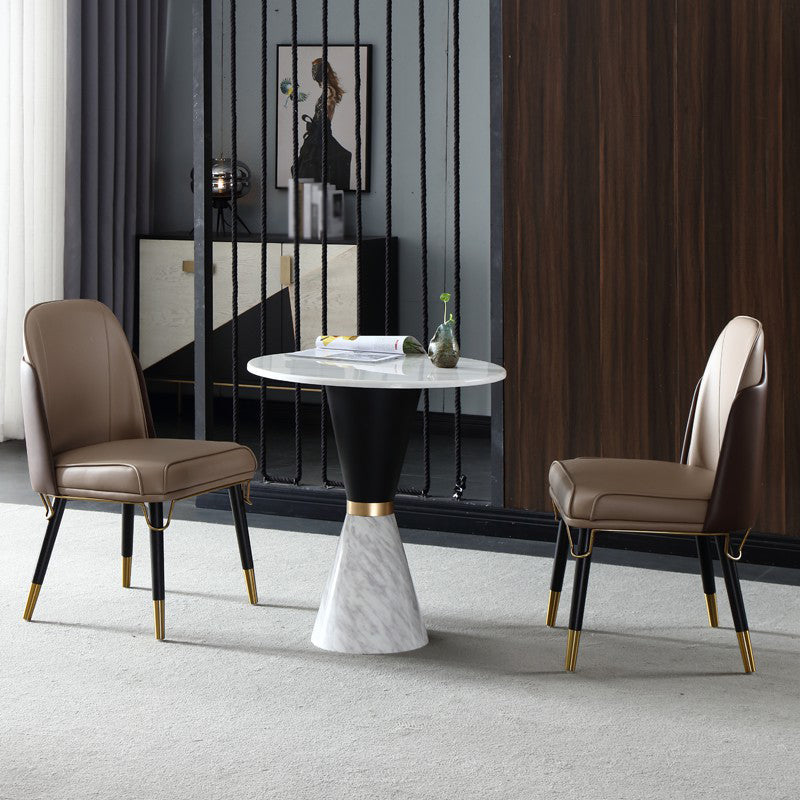 Metal Traditional Luxury Round Table Marble Top Indoor Table with Pedestal Clearhalo ' dining_table' 'Dining Tables & Seating' 'Dining Tables' 'furn' 'furn_dining_table' 'Furniture' 'furniture_dining_table' 'Kitchen & Dining Furniture' 'kitchen&dining_furn' 'kitchen' 'kitchen_dining_table' 4092051