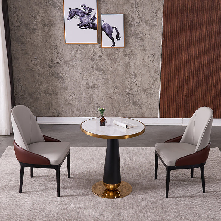 Metal Traditional Luxury Round Table Marble Top Indoor Table with Pedestal Clearhalo ' dining_table' 'Dining Tables & Seating' 'Dining Tables' 'furn' 'furn_dining_table' 'Furniture' 'furniture_dining_table' 'Kitchen & Dining Furniture' 'kitchen&dining_furn' 'kitchen' 'kitchen_dining_table' 4092052
