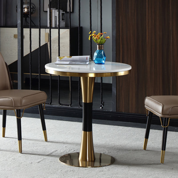 Metal Traditional Luxury Round Table Marble Top Indoor Table with Pedestal Clearhalo ' dining_table' 'Dining Tables & Seating' 'Dining Tables' 'furn' 'furn_dining_table' 'Furniture' 'furniture_dining_table' 'Kitchen & Dining Furniture' 'kitchen&dining_furn' 'kitchen' 'kitchen_dining_table' 4092055