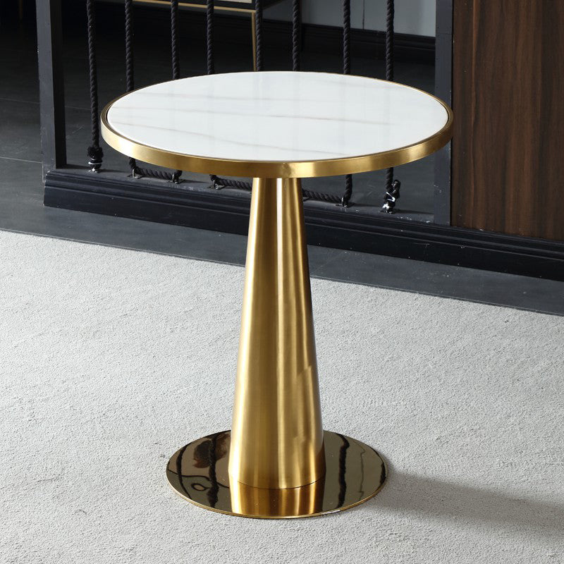 Metal Traditional Luxury Round Table Marble Top Indoor Table with Pedestal Brass Without Chairs Clearhalo ' dining_table' 'Dining Tables & Seating' 'Dining Tables' 'furn' 'furn_dining_table' 'Furniture' 'furniture_dining_table' 'Kitchen & Dining Furniture' 'kitchen&dining_furn' 'kitchen' 'kitchen_dining_table' 4092058