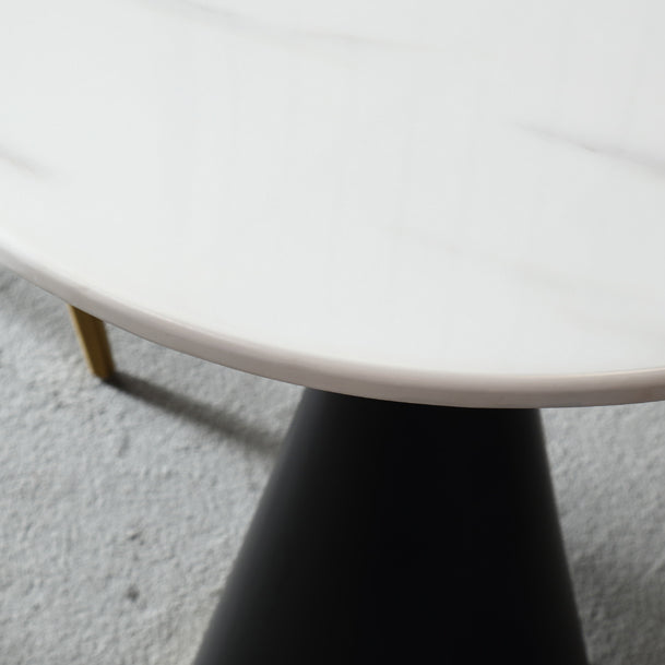 Metal Traditional Luxury Round Table Marble Top Indoor Table with Pedestal Clearhalo ' dining_table' 'Dining Tables & Seating' 'Dining Tables' 'furn' 'furn_dining_table' 'Furniture' 'furniture_dining_table' 'Kitchen & Dining Furniture' 'kitchen&dining_furn' 'kitchen' 'kitchen_dining_table' 4092061