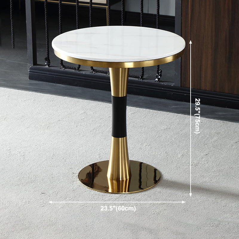 Metal Traditional Luxury Round Table Marble Top Indoor Table with Pedestal Clearhalo ' dining_table' 'Dining Tables & Seating' 'Dining Tables' 'furn' 'furn_dining_table' 'Furniture' 'furniture_dining_table' 'Kitchen & Dining Furniture' 'kitchen&dining_furn' 'kitchen' 'kitchen_dining_table' 4092073