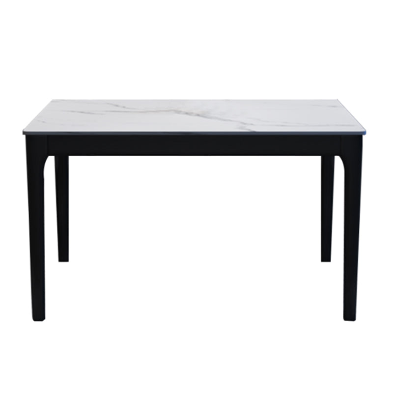 Sintered Stone Two-Color Dining Table Mid-Century 4 Legs Table for Dining Room White Without Chairs Clearhalo ' dining_table' 'Dining Tables & Seating' 'Dining Tables' 'furn' 'furn_dining_table' 'Furniture' 'furniture_dining_table' 'Kitchen & Dining Furniture' 'kitchen&dining_furn' 'kitchen' 'kitchen_dining_table' 4092095
