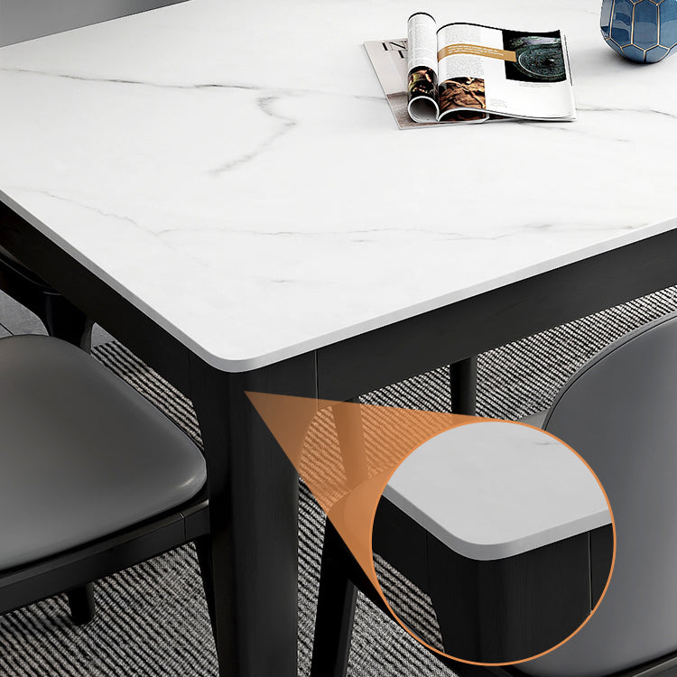 Sintered Stone Two-Color Dining Table Mid-Century 4 Legs Table for Dining Room Clearhalo ' dining_table' 'Dining Tables & Seating' 'Dining Tables' 'furn' 'furn_dining_table' 'Furniture' 'furniture_dining_table' 'Kitchen & Dining Furniture' 'kitchen&dining_furn' 'kitchen' 'kitchen_dining_table' 4092096