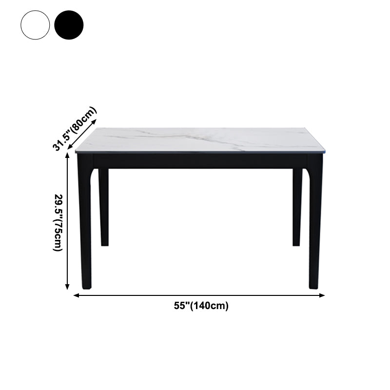 Sintered Stone Two-Color Dining Table Mid-Century 4 Legs Table for Dining Room Clearhalo ' dining_table' 'Dining Tables & Seating' 'Dining Tables' 'furn' 'furn_dining_table' 'Furniture' 'furniture_dining_table' 'Kitchen & Dining Furniture' 'kitchen&dining_furn' 'kitchen' 'kitchen_dining_table' 4092103