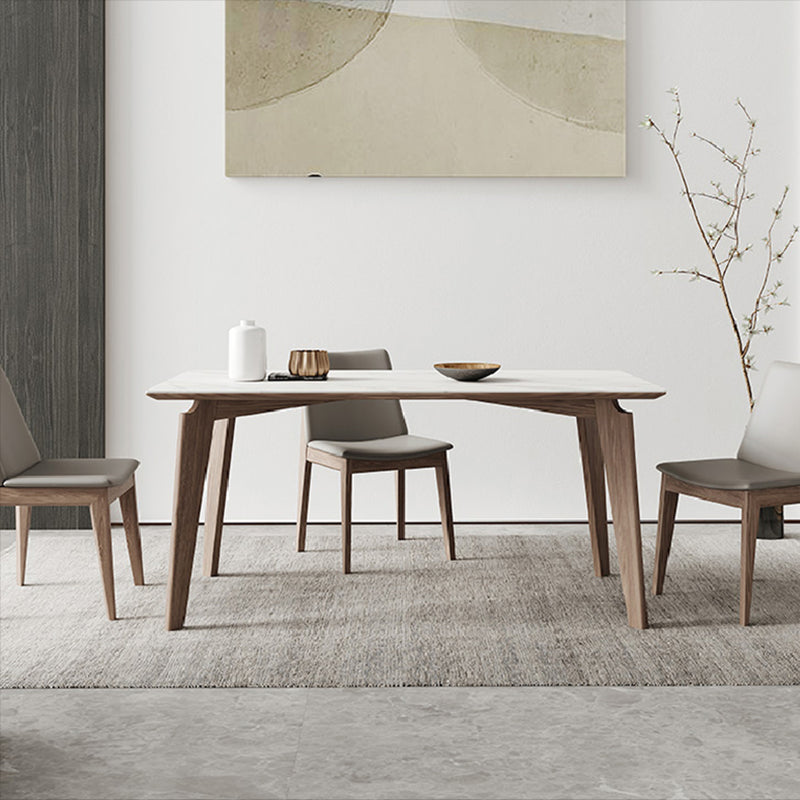 Mid-Century Rectangle Shape Table Sintered Stone Dining Table for Kitchen Clearhalo ' dining_table' 'Dining Tables & Seating' 'Dining Tables' 'furn' 'furn_dining_table' 'Furniture' 'furniture_dining_table' 'Kitchen & Dining Furniture' 'kitchen&dining_furn' 'kitchen' 'kitchen_dining_table' 4092118
