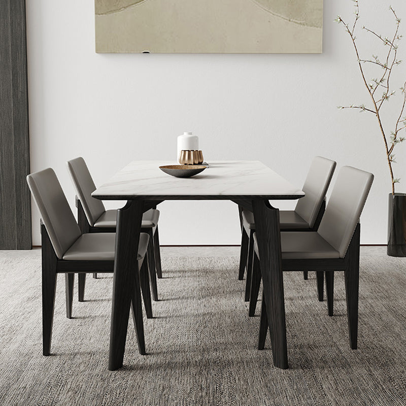 Mid-Century Rectangle Shape Table Sintered Stone Dining Table for Kitchen Black Without Chairs Clearhalo ' dining_table' 'Dining Tables & Seating' 'Dining Tables' 'furn' 'furn_dining_table' 'Furniture' 'furniture_dining_table' 'Kitchen & Dining Furniture' 'kitchen&dining_furn' 'kitchen' 'kitchen_dining_table' 4092119