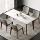 Mid-Century Rectangle Shape Table Sintered Stone Dining Table for Kitchen Clearhalo ' dining_table' 'Dining Tables & Seating' 'Dining Tables' 'furn' 'furn_dining_table' 'Furniture' 'furniture_dining_table' 'Kitchen & Dining Furniture' 'kitchen&dining_furn' 'kitchen' 'kitchen_dining_table' 4092120