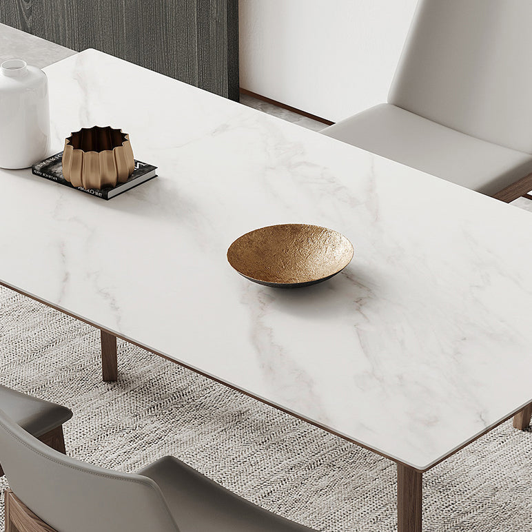 Mid-Century Rectangle Shape Table Sintered Stone Dining Table for Kitchen Clearhalo ' dining_table' 'Dining Tables & Seating' 'Dining Tables' 'furn' 'furn_dining_table' 'Furniture' 'furniture_dining_table' 'Kitchen & Dining Furniture' 'kitchen&dining_furn' 'kitchen' 'kitchen_dining_table' 4092125