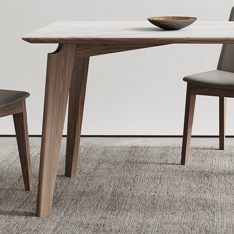 Mid-Century Rectangle Shape Table Sintered Stone Dining Table for Kitchen Clearhalo ' dining_table' 'Dining Tables & Seating' 'Dining Tables' 'furn' 'furn_dining_table' 'Furniture' 'furniture_dining_table' 'Kitchen & Dining Furniture' 'kitchen&dining_furn' 'kitchen' 'kitchen_dining_table' 4092126