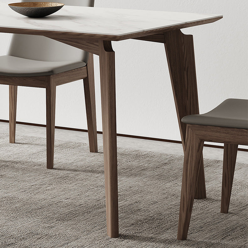 Mid-Century Rectangle Shape Table Sintered Stone Dining Table for Kitchen Clearhalo ' dining_table' 'Dining Tables & Seating' 'Dining Tables' 'furn' 'furn_dining_table' 'Furniture' 'furniture_dining_table' 'Kitchen & Dining Furniture' 'kitchen&dining_furn' 'kitchen' 'kitchen_dining_table' 4092127