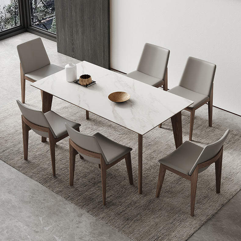 Mid-Century Rectangle Shape Table Sintered Stone Dining Table for Kitchen Clearhalo ' dining_table' 'Dining Tables & Seating' 'Dining Tables' 'furn' 'furn_dining_table' 'Furniture' 'furniture_dining_table' 'Kitchen & Dining Furniture' 'kitchen&dining_furn' 'kitchen' 'kitchen_dining_table' 4092128