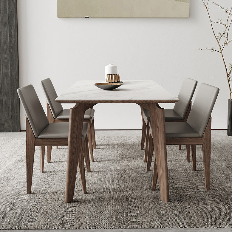Mid-Century Rectangle Shape Table Sintered Stone Dining Table for Kitchen Clearhalo ' dining_table' 'Dining Tables & Seating' 'Dining Tables' 'furn' 'furn_dining_table' 'Furniture' 'furniture_dining_table' 'Kitchen & Dining Furniture' 'kitchen&dining_furn' 'kitchen' 'kitchen_dining_table' 4092130