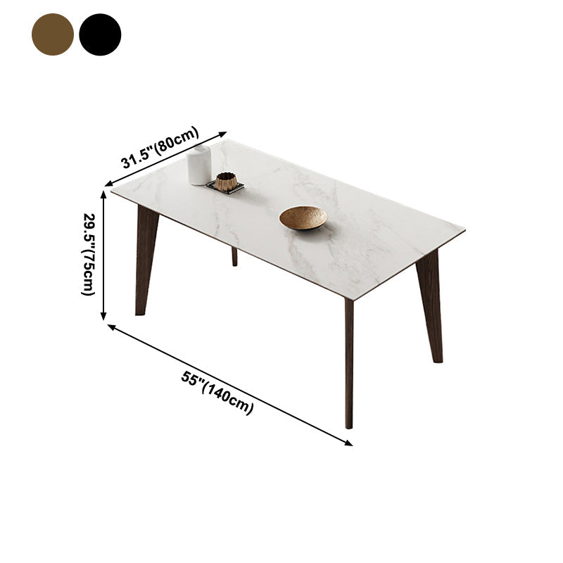 Mid-Century Rectangle Shape Table Sintered Stone Dining Table for Kitchen Clearhalo ' dining_table' 'Dining Tables & Seating' 'Dining Tables' 'furn' 'furn_dining_table' 'Furniture' 'furniture_dining_table' 'Kitchen & Dining Furniture' 'kitchen&dining_furn' 'kitchen' 'kitchen_dining_table' 4092132
