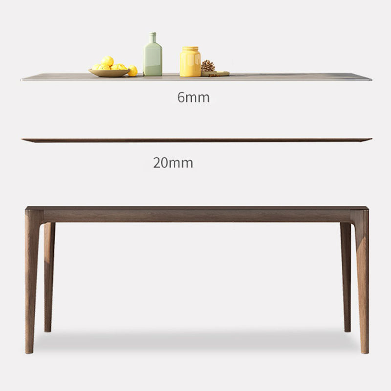 Mid-Century Sintered Stone Gray Table Rectangle Shape Standard Dining Table for Kitchen Clearhalo ' dining_table' 'Dining Tables & Seating' 'Dining Tables' 'furn' 'furn_dining_table' 'Furniture' 'furniture_dining_table' 'Kitchen & Dining Furniture' 'kitchen&dining_furn' 'kitchen' 'kitchen_dining_table' 4092164
