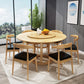 Round Pedestal Wood Color Table Simplicity Table with Turntable Clearhalo ' dining_table' 'Dining Tables & Seating' 'Dining Tables' 'furn' 'furn_dining_table' 'Furniture' 'furniture_dining_table' 'Kitchen & Dining Furniture' 'kitchen&dining_furn' 'kitchen' 'kitchen_dining_table' 4092189