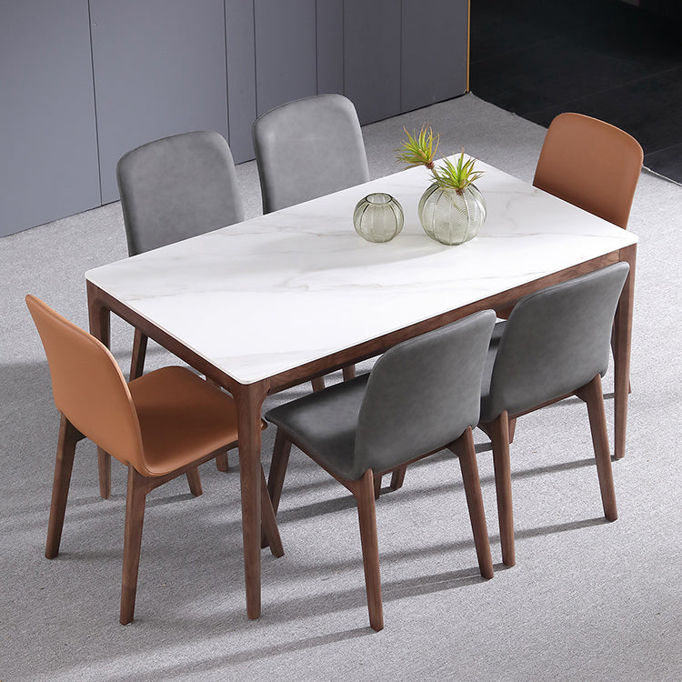 Midcentury Style Rectangle Dining Table Stone Dining Room Collection for Indoor Clearhalo ' dining_table' 'Dining Tables & Seating' 'Dining Tables' 'furn' 'furn_dining_table' 'Furniture' 'furniture_dining_table' 'Kitchen & Dining Furniture' 'kitchen&dining_furn' 'kitchen' 'kitchen_dining_table' 4092197