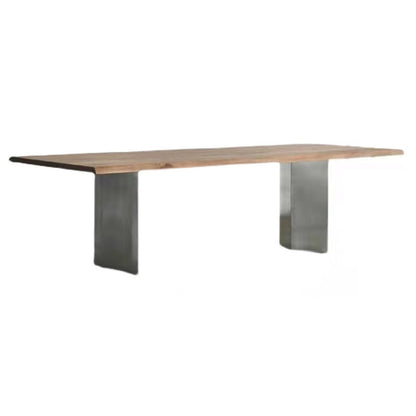 Rectangle Wood Color Dining Table Pine Solid Wood Table Luxury with Double Pedestal Without Chairs Clearhalo ' dining_table' 'Dining Tables & Seating' 'Dining Tables' 'furn' 'furn_dining_table' 'Furniture' 'furniture_dining_table' 'Kitchen & Dining Furniture' 'kitchen&dining_furn' 'kitchen' 'kitchen_dining_table' 4092213