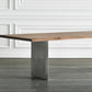 Rectangle Wood Color Dining Table Pine Solid Wood Table Luxury with Double Pedestal Clearhalo ' dining_table' 'Dining Tables & Seating' 'Dining Tables' 'furn' 'furn_dining_table' 'Furniture' 'furniture_dining_table' 'Kitchen & Dining Furniture' 'kitchen&dining_furn' 'kitchen' 'kitchen_dining_table' 4092215