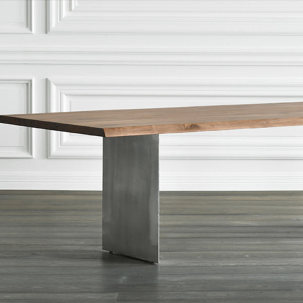 Rectangle Wood Color Dining Table Pine Solid Wood Table Luxury with Double Pedestal Clearhalo ' dining_table' 'Dining Tables & Seating' 'Dining Tables' 'furn' 'furn_dining_table' 'Furniture' 'furniture_dining_table' 'Kitchen & Dining Furniture' 'kitchen&dining_furn' 'kitchen' 'kitchen_dining_table' 4092215