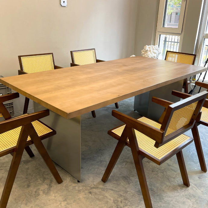 Rectangle Wood Color Dining Table Pine Solid Wood Table Luxury with Double Pedestal Clearhalo ' dining_table' 'Dining Tables & Seating' 'Dining Tables' 'furn' 'furn_dining_table' 'Furniture' 'furniture_dining_table' 'Kitchen & Dining Furniture' 'kitchen&dining_furn' 'kitchen' 'kitchen_dining_table' 4092218