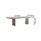 Rectangle Wood Color Dining Table Pine Solid Wood Table Luxury with Double Pedestal Clearhalo ' dining_table' 'Dining Tables & Seating' 'Dining Tables' 'furn' 'furn_dining_table' 'Furniture' 'furniture_dining_table' 'Kitchen & Dining Furniture' 'kitchen&dining_furn' 'kitchen' 'kitchen_dining_table' 4092219