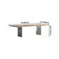 Rectangle Wood Color Dining Table Pine Solid Wood Table Luxury with Double Pedestal Clearhalo ' dining_table' 'Dining Tables & Seating' 'Dining Tables' 'furn' 'furn_dining_table' 'Furniture' 'furniture_dining_table' 'Kitchen & Dining Furniture' 'kitchen&dining_furn' 'kitchen' 'kitchen_dining_table' 4092222