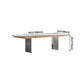 Rectangle Wood Color Dining Table Pine Solid Wood Table Luxury with Double Pedestal Clearhalo ' dining_table' 'Dining Tables & Seating' 'Dining Tables' 'furn' 'furn_dining_table' 'Furniture' 'furniture_dining_table' 'Kitchen & Dining Furniture' 'kitchen&dining_furn' 'kitchen' 'kitchen_dining_table' 4092225