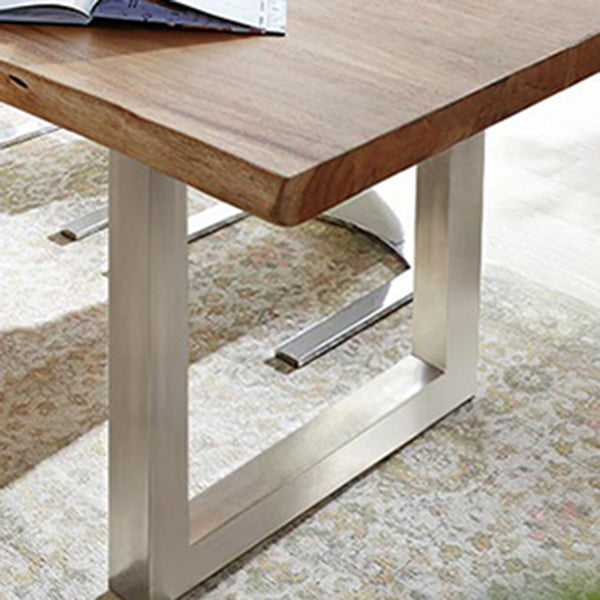 Solid Wood Brown Tone Table Luxury Sled Base Table for Dining Room Clearhalo ' dining_table' 'Dining Tables & Seating' 'Dining Tables' 'furn' 'furn_dining_table' 'Furniture' 'furniture_dining_table' 'Kitchen & Dining Furniture' 'kitchen&dining_furn' 'kitchen' 'kitchen_dining_table' 4092251