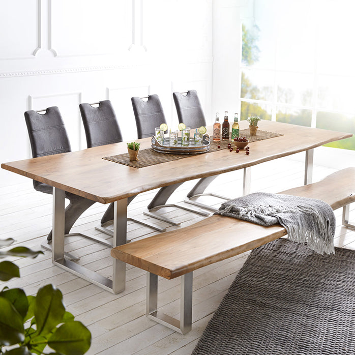 Solid Wood Brown Tone Table Luxury Sled Base Table for Dining Room Clearhalo ' dining_table' 'Dining Tables & Seating' 'Dining Tables' 'furn' 'furn_dining_table' 'Furniture' 'furniture_dining_table' 'Kitchen & Dining Furniture' 'kitchen&dining_furn' 'kitchen' 'kitchen_dining_table' 4092252