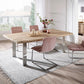 Solid Wood Brown Tone Table Luxury Sled Base Table for Dining Room Clearhalo ' dining_table' 'Dining Tables & Seating' 'Dining Tables' 'furn' 'furn_dining_table' 'Furniture' 'furniture_dining_table' 'Kitchen & Dining Furniture' 'kitchen&dining_furn' 'kitchen' 'kitchen_dining_table' 4092253