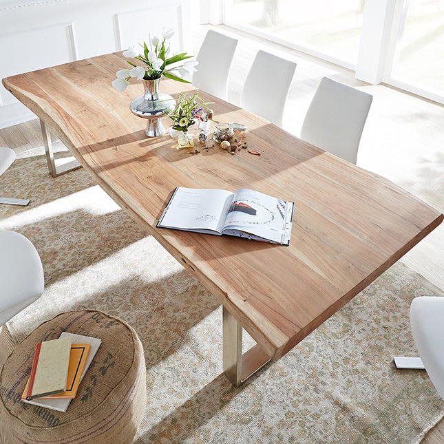 Solid Wood Brown Tone Table Luxury Sled Base Table for Dining Room Clearhalo ' dining_table' 'Dining Tables & Seating' 'Dining Tables' 'furn' 'furn_dining_table' 'Furniture' 'furniture_dining_table' 'Kitchen & Dining Furniture' 'kitchen&dining_furn' 'kitchen' 'kitchen_dining_table' 4092254