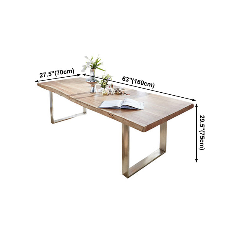 Solid Wood Brown Tone Table Luxury Sled Base Table for Dining Room Clearhalo ' dining_table' 'Dining Tables & Seating' 'Dining Tables' 'furn' 'furn_dining_table' 'Furniture' 'furniture_dining_table' 'Kitchen & Dining Furniture' 'kitchen&dining_furn' 'kitchen' 'kitchen_dining_table' 4092259
