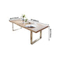 Solid Wood Brown Tone Table Luxury Sled Base Table for Dining Room Clearhalo ' dining_table' 'Dining Tables & Seating' 'Dining Tables' 'furn' 'furn_dining_table' 'Furniture' 'furniture_dining_table' 'Kitchen & Dining Furniture' 'kitchen&dining_furn' 'kitchen' 'kitchen_dining_table' 4092261