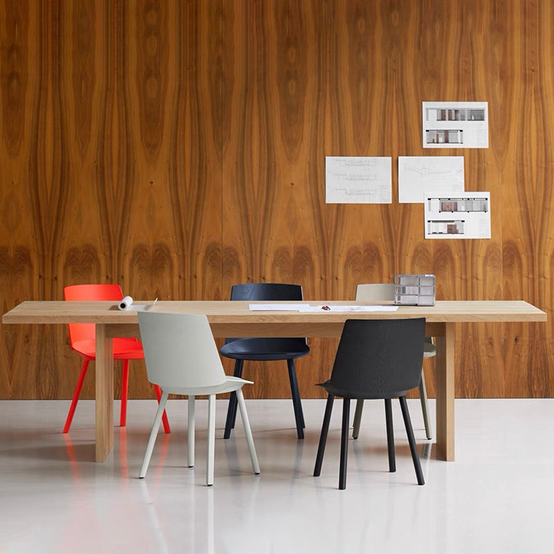 Rectangle Double Pedestal Modern Table Wood Color Fixed Table of Solid Wood Clearhalo ' dining_table' 'Dining Tables & Seating' 'Dining Tables' 'furn' 'furn_dining_table' 'Furniture' 'furniture_dining_table' 'Kitchen & Dining Furniture' 'kitchen&dining_furn' 'kitchen' 'kitchen_dining_table' 4092277