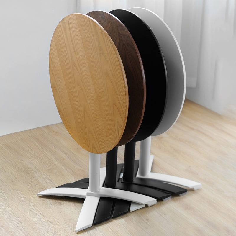 Metal Contemporary Round Dining Table Wood Top Dining Table with Pedestal Base Clearhalo ' dining_table' 'Dining Tables & Seating' 'Dining Tables' 'Furniture' 'furniture_dining_table' 'Kitchen & Dining Furniture' 'kitchen&dining_furn' 'kitchen' 'kitchen_dining_table' 4092311
