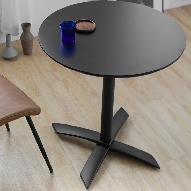 Metal Contemporary Round Dining Table Wood Top Dining Table with Pedestal Base Clearhalo ' dining_table' 'Dining Tables & Seating' 'Dining Tables' 'Furniture' 'furniture_dining_table' 'Kitchen & Dining Furniture' 'kitchen&dining_furn' 'kitchen' 'kitchen_dining_table' 4092318