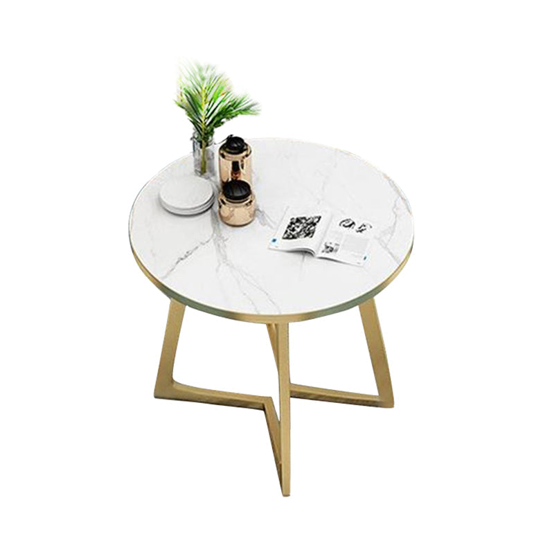 Luxury Style Dining Table Home Small Apartment Table with Metal Base Round 31.5"L x 31.5"W x 29.5"H Without Chairs Clearhalo ' dining_table' 'Dining Tables & Seating' 'Dining Tables' 'furn' 'furn_dining_table' 'Furniture' 'furniture_dining_table' 'Kitchen & Dining Furniture' 'kitchen&dining_furn' 'kitchen' 'kitchen_dining_table' 4092363