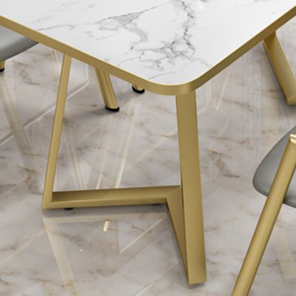 Luxury Style Dining Table Home Small Apartment Table with Metal Base Clearhalo ' dining_table' 'Dining Tables & Seating' 'Dining Tables' 'furn' 'furn_dining_table' 'Furniture' 'furniture_dining_table' 'Kitchen & Dining Furniture' 'kitchen&dining_furn' 'kitchen' 'kitchen_dining_table' 4092364