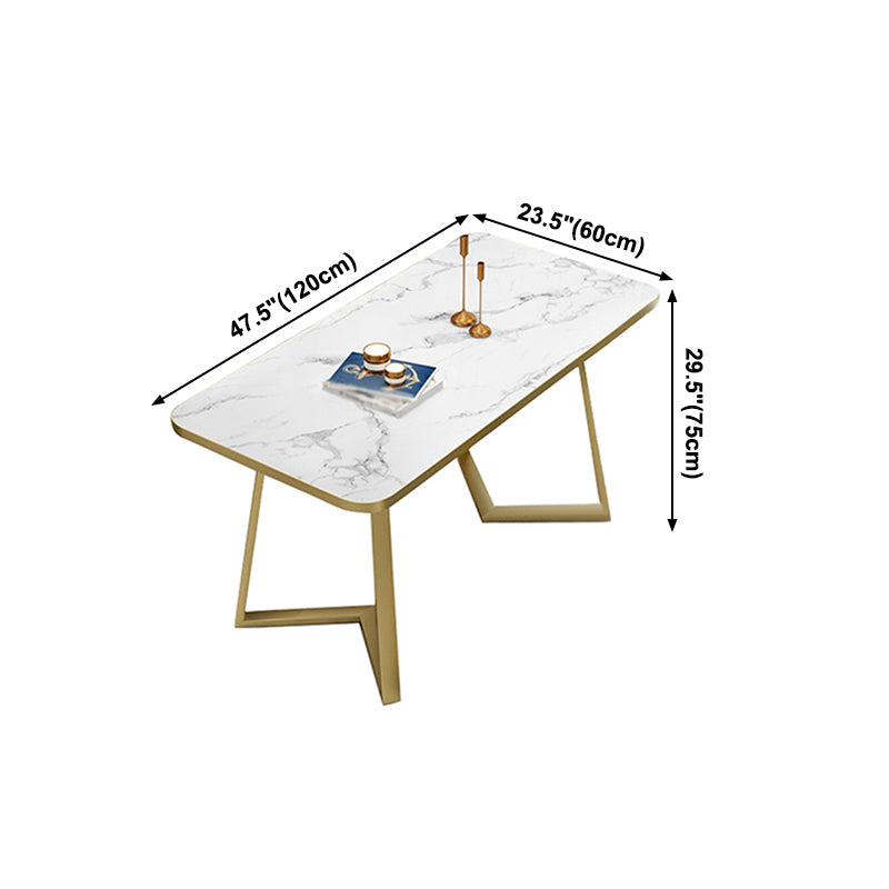 Luxury Style Dining Table Home Small Apartment Table with Metal Base Clearhalo ' dining_table' 'Dining Tables & Seating' 'Dining Tables' 'furn' 'furn_dining_table' 'Furniture' 'furniture_dining_table' 'Kitchen & Dining Furniture' 'kitchen&dining_furn' 'kitchen' 'kitchen_dining_table' 4092368