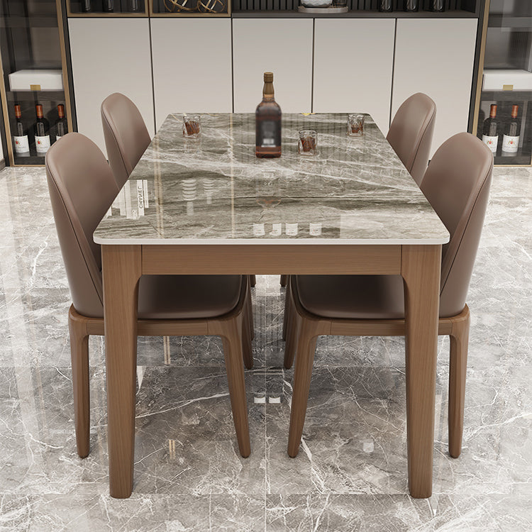 Sintered Stone Top Rectangle Table for Restaurant Dining Table with Wooden 4 Legs Clearhalo ' dining_table' 'Dining Tables & Seating' 'Dining Tables' 'furn' 'furn_dining_table' 'Furniture' 'furniture_dining_table' 'Kitchen & Dining Furniture' 'kitchen&dining_furn' 'kitchen' 'kitchen_dining_table' 4092383