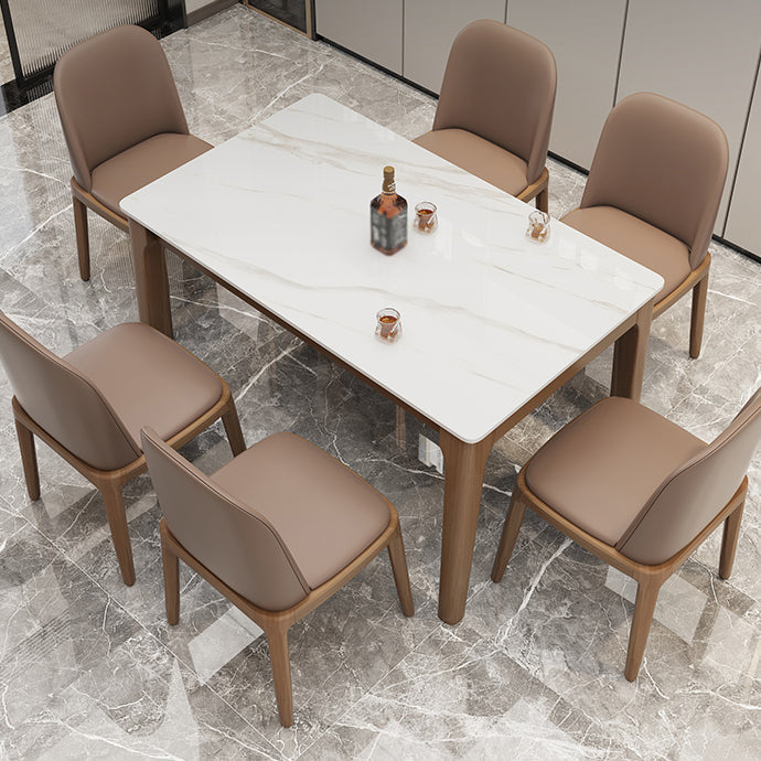 Sintered Stone Top Rectangle Table for Restaurant Dining Table with Wooden 4 Legs Clearhalo ' dining_table' 'Dining Tables & Seating' 'Dining Tables' 'furn' 'furn_dining_table' 'Furniture' 'furniture_dining_table' 'Kitchen & Dining Furniture' 'kitchen&dining_furn' 'kitchen' 'kitchen_dining_table' 4092384