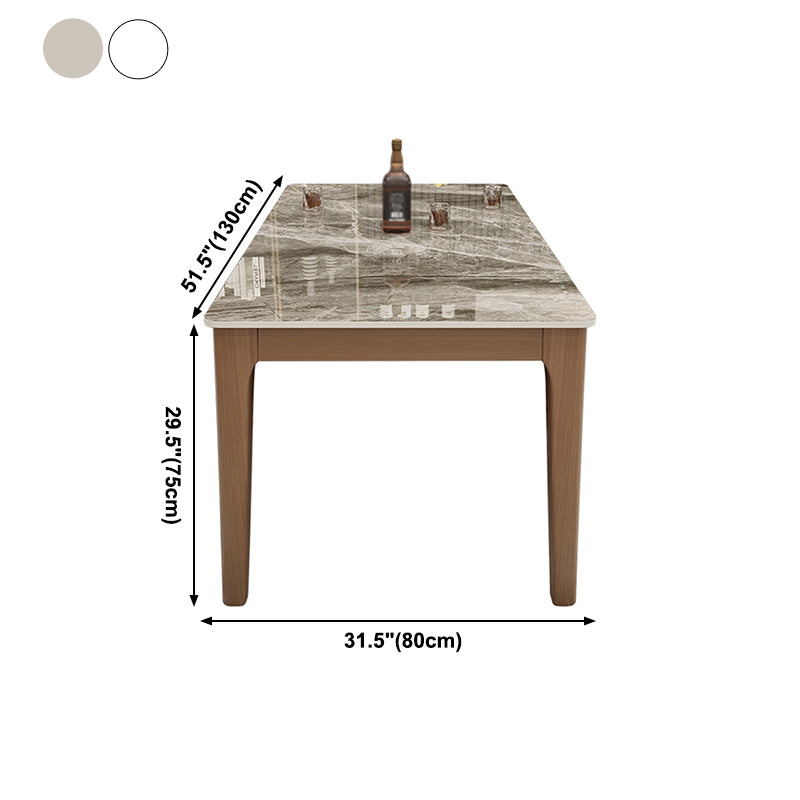 Sintered Stone Top Rectangle Table for Restaurant Dining Table with Wooden 4 Legs Clearhalo ' dining_table' 'Dining Tables & Seating' 'Dining Tables' 'furn' 'furn_dining_table' 'Furniture' 'furniture_dining_table' 'Kitchen & Dining Furniture' 'kitchen&dining_furn' 'kitchen' 'kitchen_dining_table' 4092390