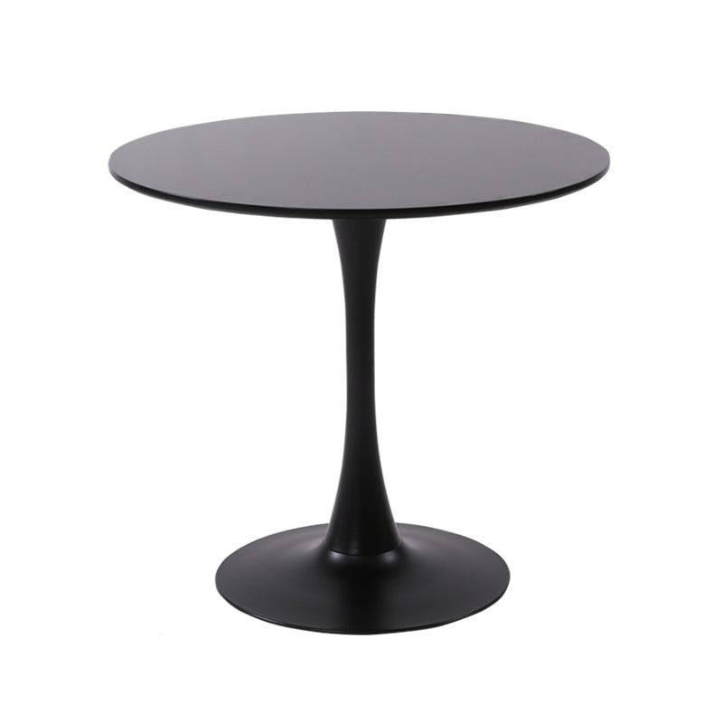 Metal Contemporary Round Dining Table Tulip Base Table for Dining Room and Kitchen Manufactured Wood Black Clearhalo ' dining_table' 'Dining Tables & Seating' 'Dining Tables' 'furn' 'furn_dining_table' 'Furniture' 'furniture_dining_table' 'Kitchen & Dining Furniture' 'kitchen&dining_furn' 'kitchen' 'kitchen_dining_table' 4092394
