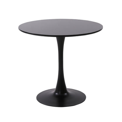 Metal Contemporary Round Dining Table Tulip Base Table for Dining Room and Kitchen Manufactured Wood Black Clearhalo ' dining_table' 'Dining Tables & Seating' 'Dining Tables' 'furn' 'furn_dining_table' 'Furniture' 'furniture_dining_table' 'Kitchen & Dining Furniture' 'kitchen&dining_furn' 'kitchen' 'kitchen_dining_table' 4092394